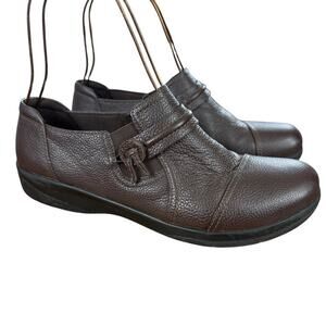 Clarks Cheyn Madi Womens Brown Leather Loafers Comfort Shoes Flats sz 9 M